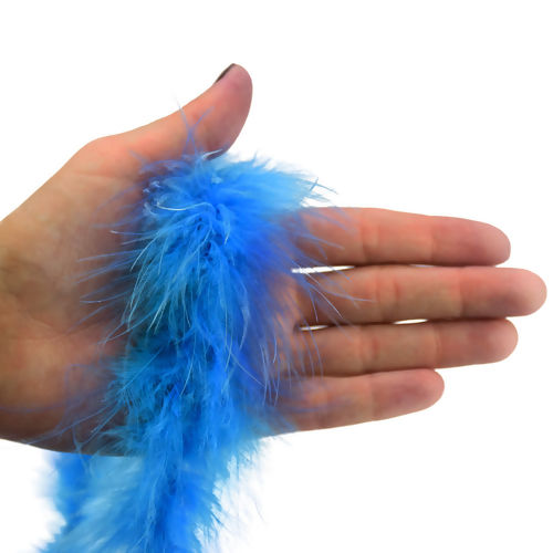 Marabu de Pena Natural 8g com 1,50m de Comprimento - Unidade Cor:Azul Turquesa