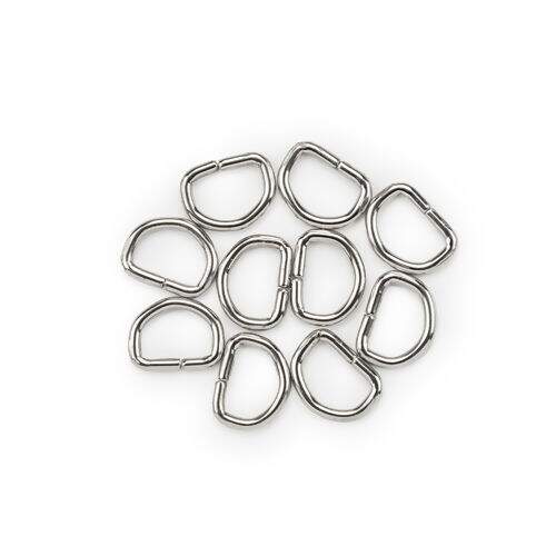 Meia Argola 13 mm Niquelada - Pct c/ 10 unidades