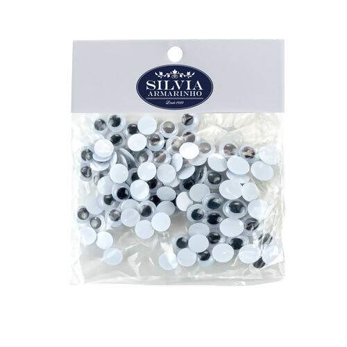 Olho Móvel p/ Artesanato Luli N° 06 - Pct com 50 pares