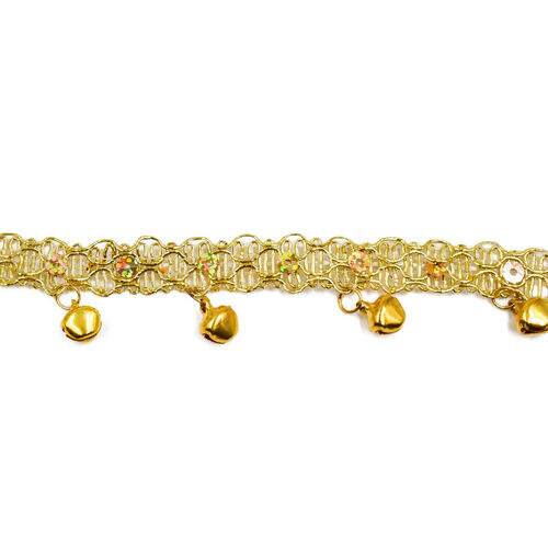 Passamanaria Galão 35 mm Ref. 73 Dourado com Guizo - Peça c/ 20 mt