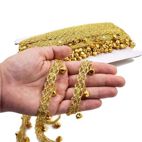 Passamanaria Galão 35 mm Ref. 73 Dourado com Guizo - Peça c/ 20 mt