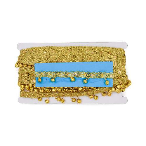 Passamanaria Galão 35 mm Ref. 73 Dourado com Guizo - Peça c/ 20 mt