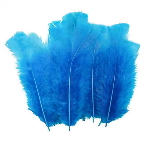 Pena Colorida para Artesanato - Pct c/ 12 unidades Cor:Azul Turquesa