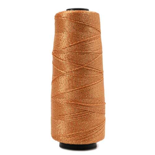 Linha Rayza Fashion com Brilho 500 mt Cor da Linha Rayza Fashion:250 - Cenoura com Dourado
