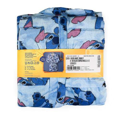 Roupão de Banho Infantil Döhler Stitch - Tamanho P