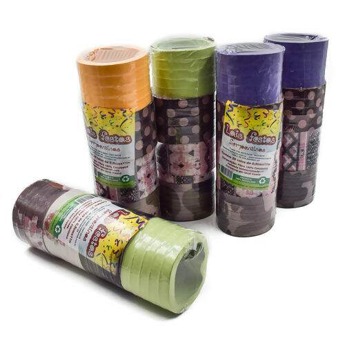 Kit Serpentina Carnaval Festas 200 Rolinhos 0,9 cm x 11 mt