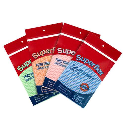 Pano para Limpeza Geral SuperFlex 46x28 cm com 5 Unidades