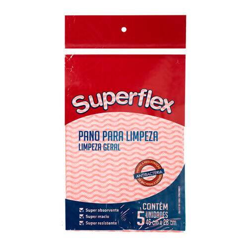 Pano para Limpeza Geral SuperFlex 46x28 cm com 5 Unidades