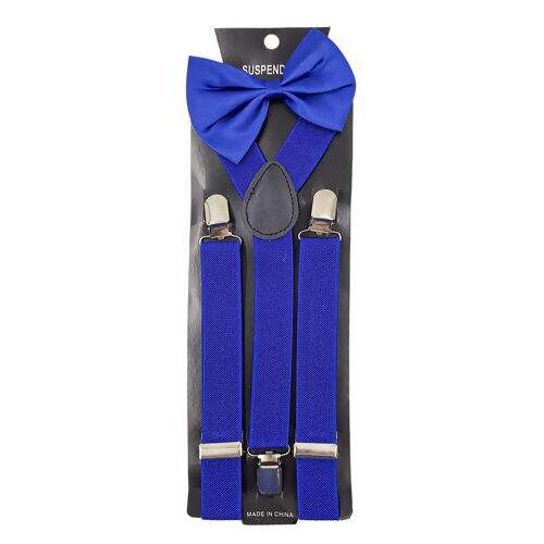 Suspensório Tamanho Adulto com Gravata Borboleta Cor:Azul Royal