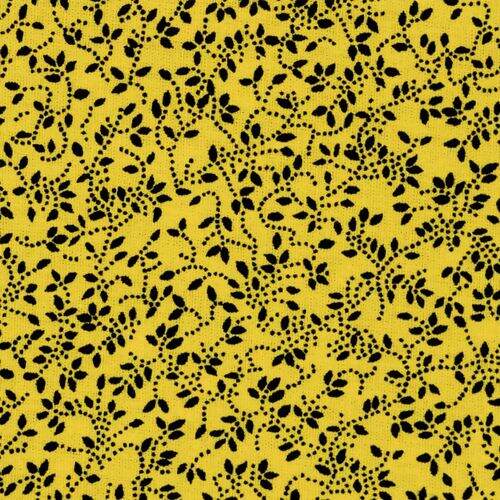 Tecido de Algodão Estampado 0,50 x1,50 mt - Floral Amarelo e Preto