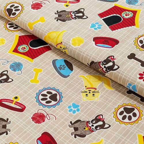 Tecido de Algodão Estampado (Meio Metro) - Pets