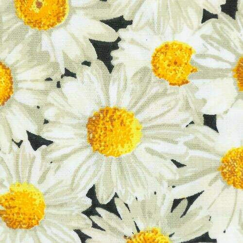 Tecido de Algodão Estampado (Meio Metro) - 2288 Daisy Margaridas Brancas