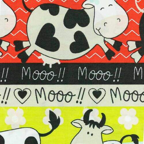 Tecido de Algodão Estampado (Meio Metro) - 2349 Faixas Vaca Moo