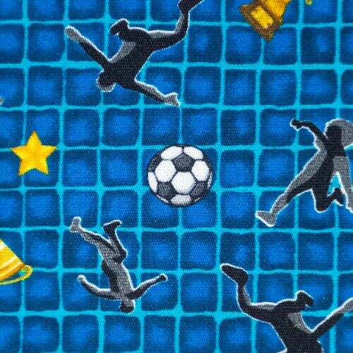 Tecido de Algodão Estampa Digital (Meio Metro) - Copa do Mundo Fundo Azul
