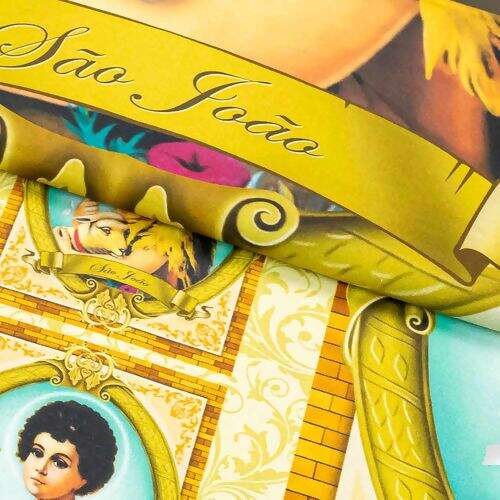 Tecido de Algodão Estampa Digital (93 cm) - São João Quadros Ref. 000699