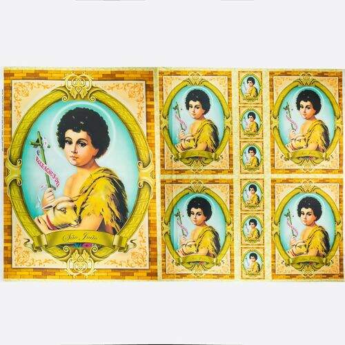 Tecido de Algodão Estampa Digital (93 cm) - São João Quadros Ref. 000699