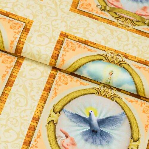 Tecido de Algodão Estampa Digital (75 cm) - Santas Quadros 15x15 cm Ref. 699363