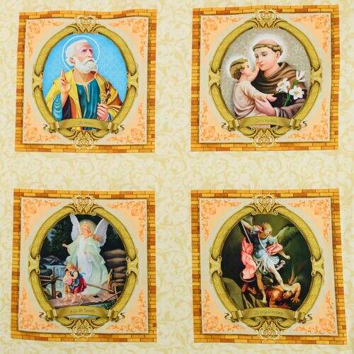 Tecido de Algodão Estampa Digital (72 cm) - Santos Quadros 15x15 cm Ref. 699362