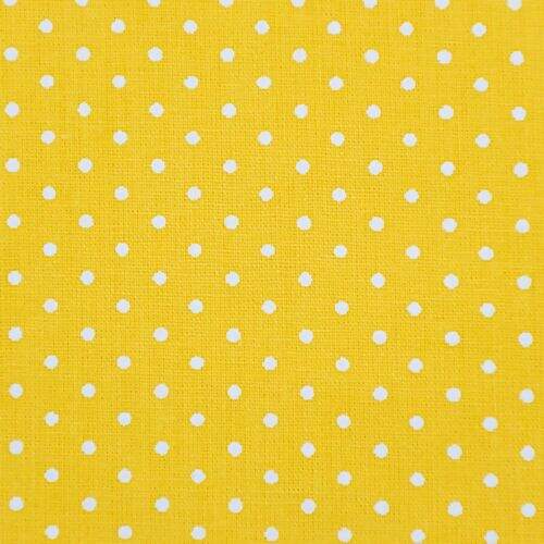 Tecido de Algodão Estampado (Meio Metro) - Poá Amarelo/Branco