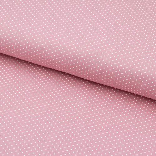 Tecido de Algodão Estampado (Meio Metro) - Poá Rosa/Branco