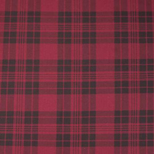 Tecido de Algodão Estampado (Meio Metro) - Xadrez e Listras Bordô e Preto