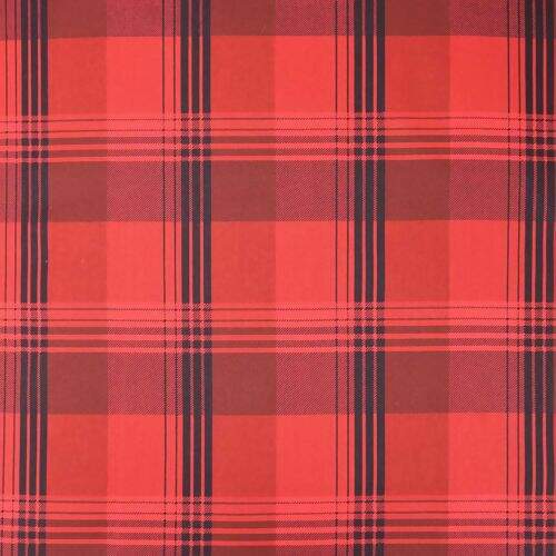 Tecido de Algodão Estampado (Meio Metro) - Xadrez e Listras Vermelho e Preto