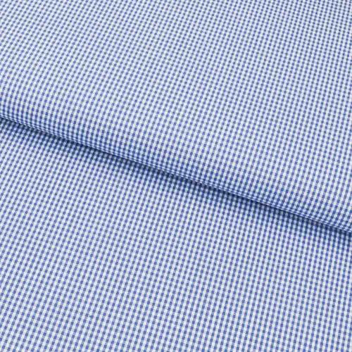 Tecido de Algodão Fio Tinto (Meio Metro) - Xadrez 02 mm Azul e Branco