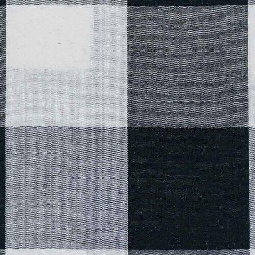 Tecido de Algodão Fio Tinto (Meio Metro) - Xadrez 50 mm Preto e Branco