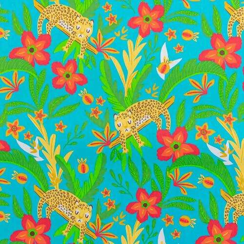 Tecido de Algodão Estampado (Meio Metro) - Flora e Fauna