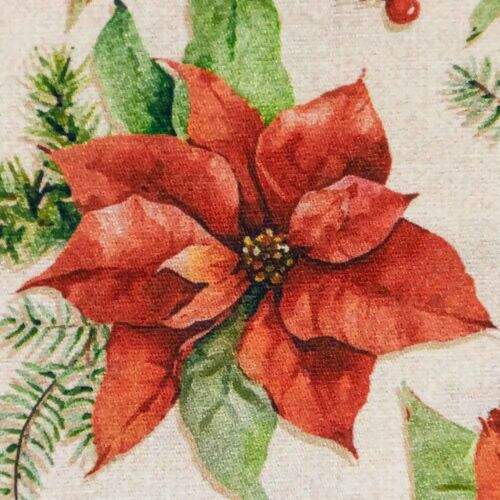 Tecido de Algodão Estampado (Meio Metro) - Flores Natalinas