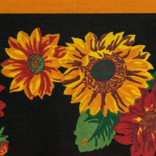 Tecido de Algodão Estampado (Meio Metro) - Girassol Faixas