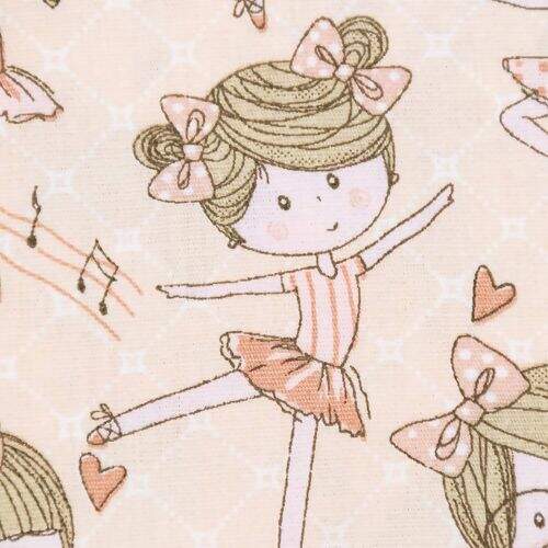Tecido de Algodão Estampado (Meio Metro) - Mini Bailarinas