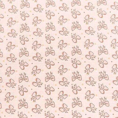 Tecido de Algodão Estampado (Meio Metro) - Mini Laços Bailarinas