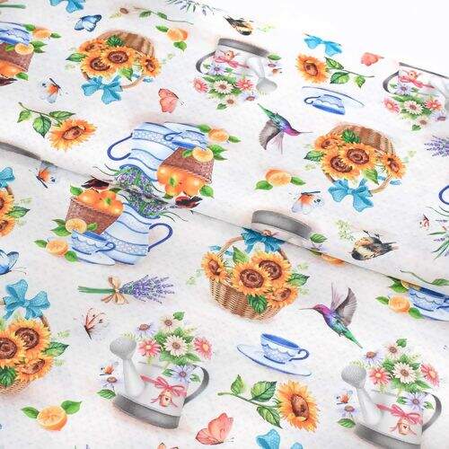 Tecido de Algodão Estampa Digital (Meio Metro) - Café da Tarde