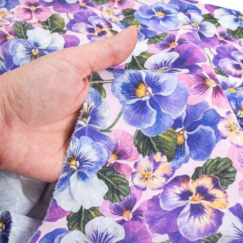 Tecido de Algodão Estampa Digital (Meio Metro) - Floral Tons de Lilás