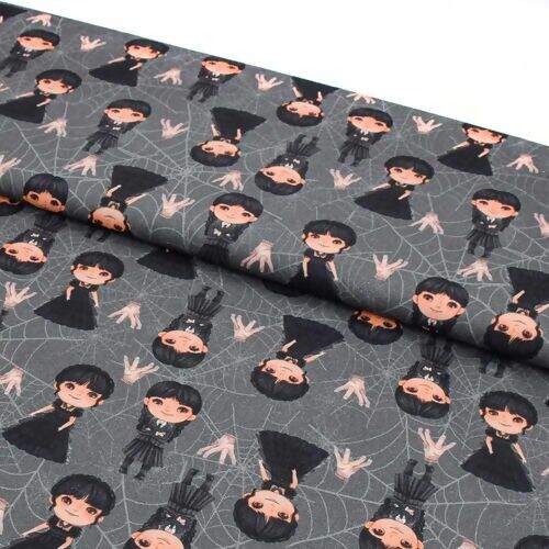 Tecido de Algodão Estampa Digital (Meio Metro) - Wandinha Addams