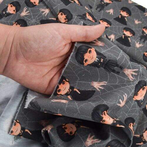 Tecido de Algodão Estampa Digital (Meio Metro) - Wandinha Addams