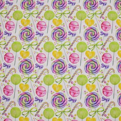 Tecido de Algodão Estampado (Meio Metro) - Lollypop Candy Color