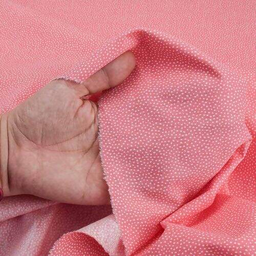 Tecido de Algodão Estampado (Meio Metro) - Poá Irregular Rosa