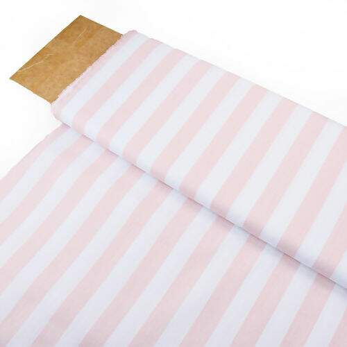Tecido de Algodão Estampado (Meio Metro) - Listras Rosa e Branco