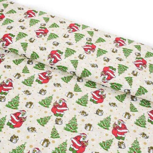 Tecido de Algodão Estampado (Meio Metro) - 2662 Natal Papai Noel