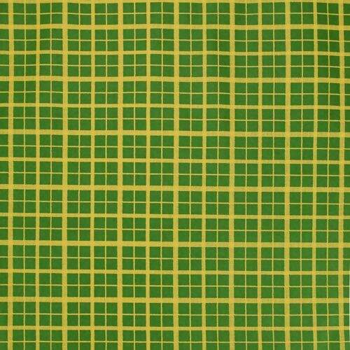 Tecido de Algodão Estampado (Meio Metro) - 2656 Natal Xadrez Verde e Dourado