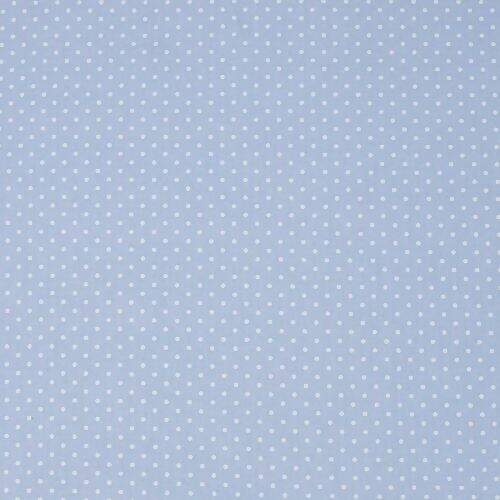 Tecido de Algodão Estampado (Meio Metro) - Poá Azul Bebê e Branco