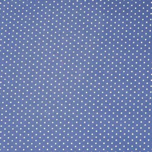 Tecido de Algodão Estampado (Meio Metro) - Poá Marinho e Branco