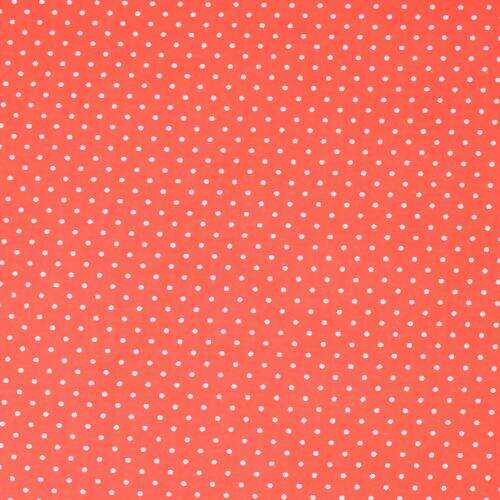 Tecido de Algodão Estampado (Meio Metro) - Poá Laranja e Branco
