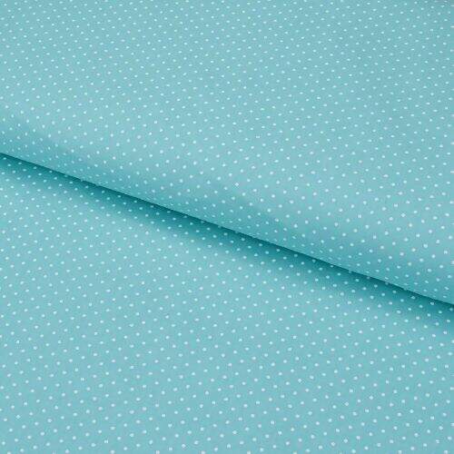 Tecido de Algodão Estampado (Meio Metro) - Poá Tiffany e Branco