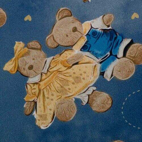 Tecido de Algodão Estampa Digital (Meio Metro) - Ursinhos Rose Perucci Azul Marinho