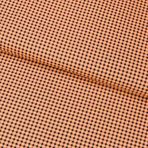 Tecido de Algodão Estampado (Meio Metro) - Xadrez P Laranja e Preto