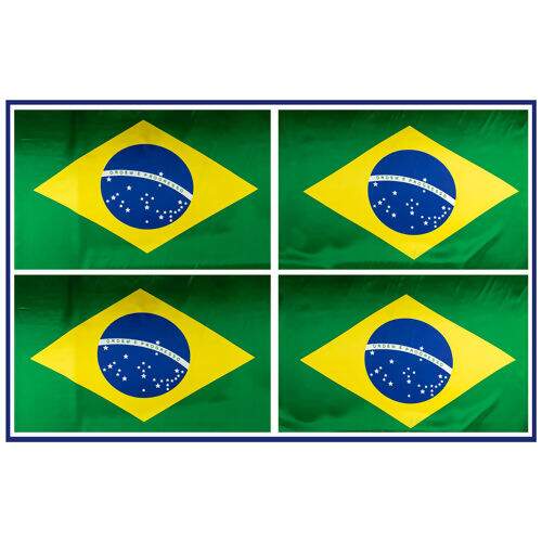 Tecido de Cetim Estampado (01 Metro) - Bandeira do Brasil 0,50 x 0,70 mt