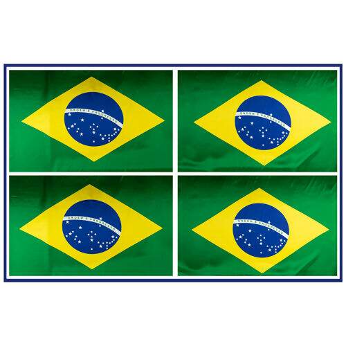 Tecido de Cetim Estampado sem Elastano 1,50m Largura - 1 Metro Cor:Bandeira do Brasil 0,50x0,70m